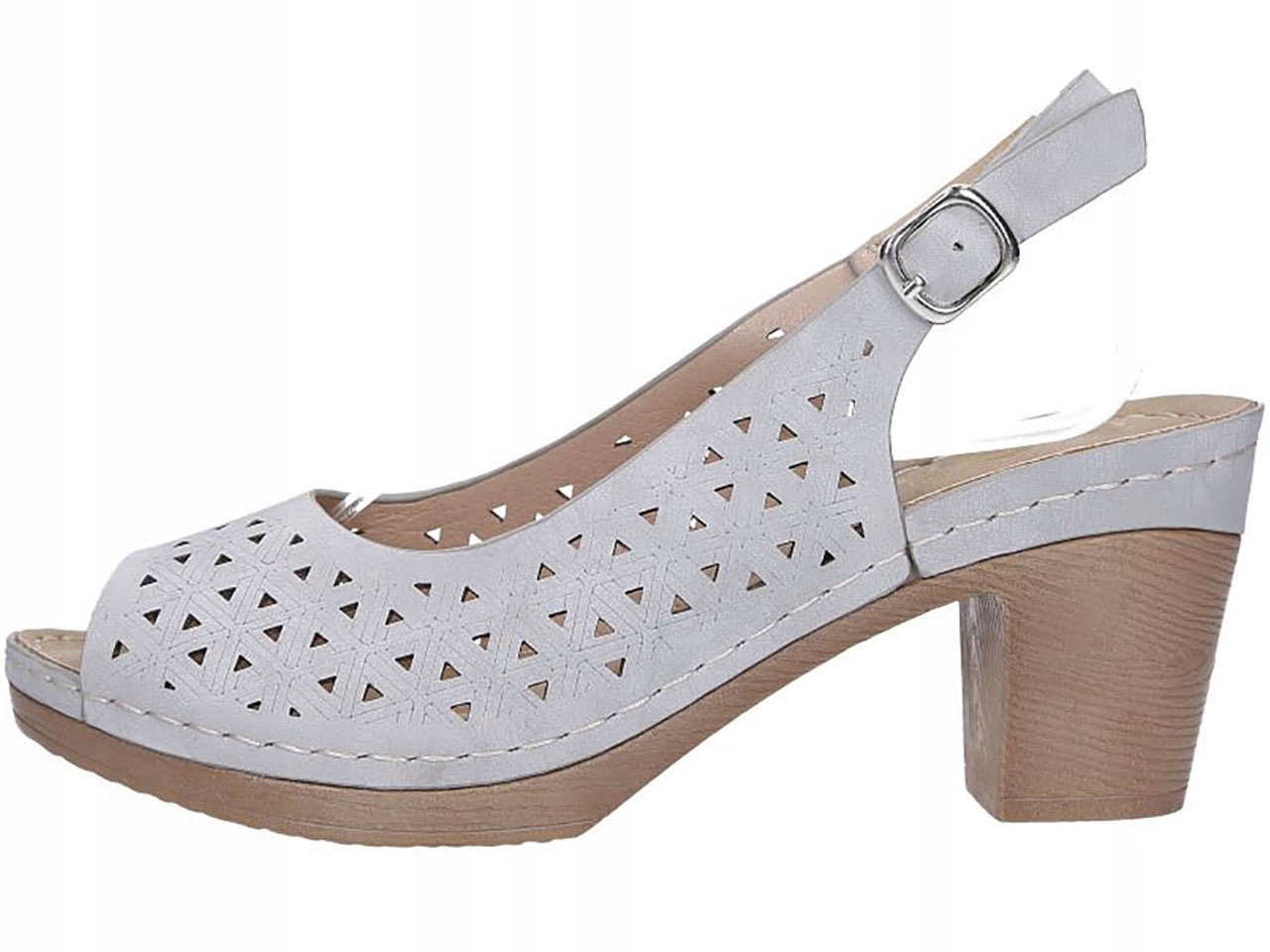 

Sandały Obcas Słupek Ażurowe Peep Toe Czółenka 37