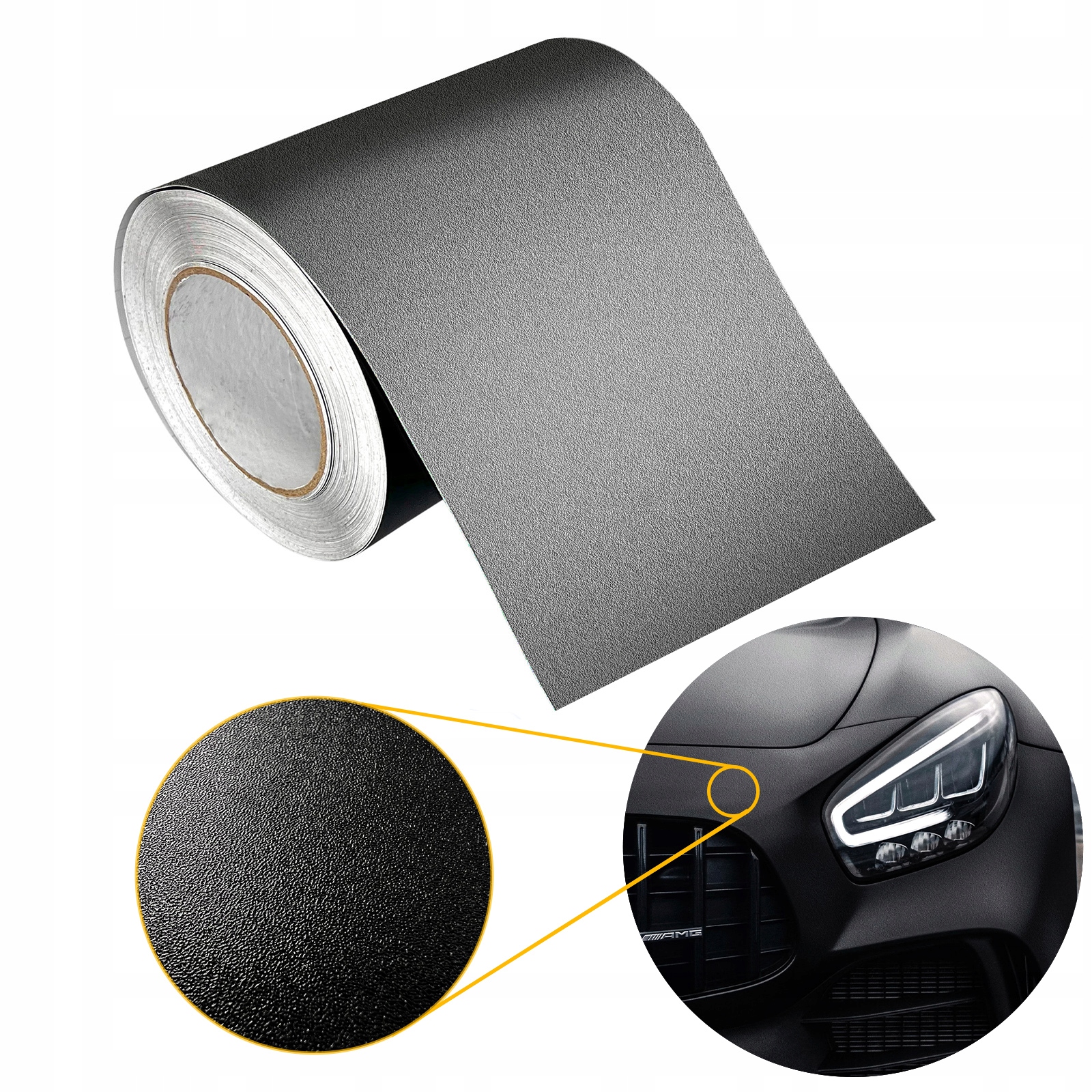 Ochranná páska na kokpit, prahy, tuningová dýha, černá struktura, šířka 20 cm