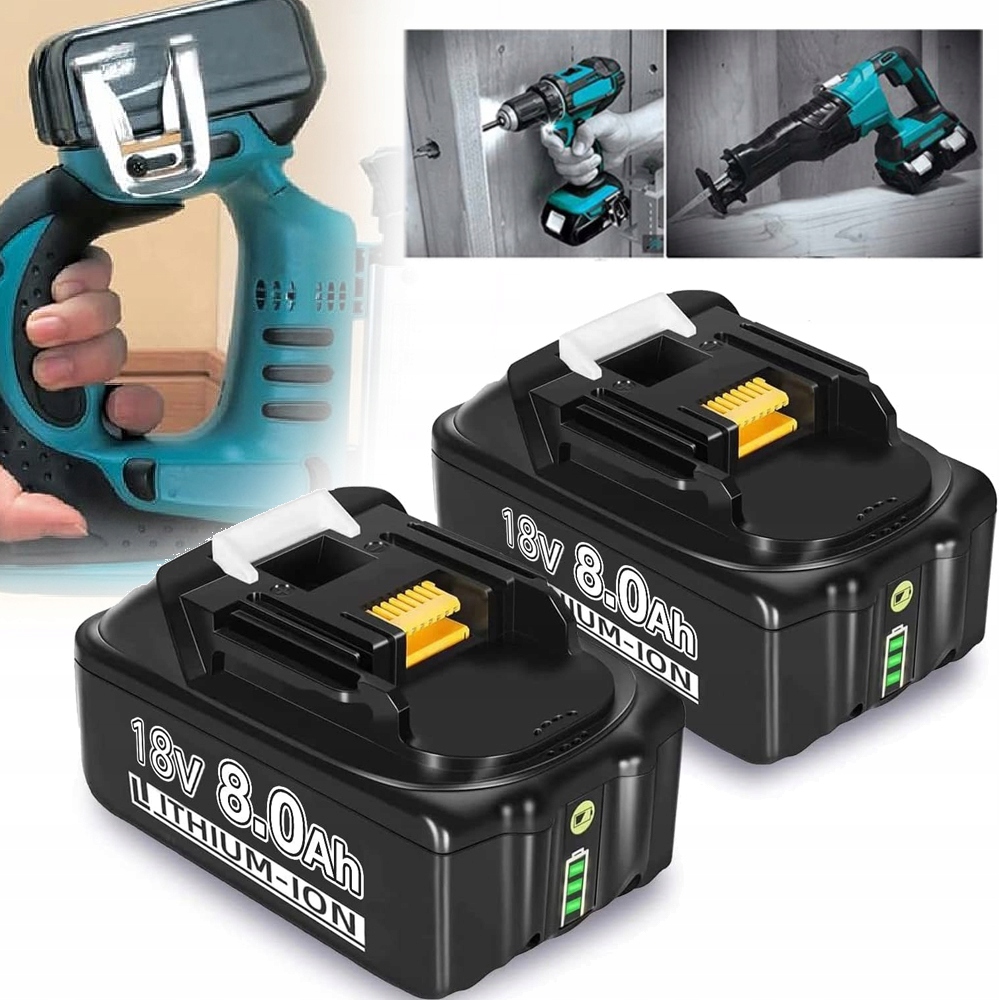 2 Ks 18V 8AH Lithium-iontová Akumulátor Pro Makita BL1850 BL1860B