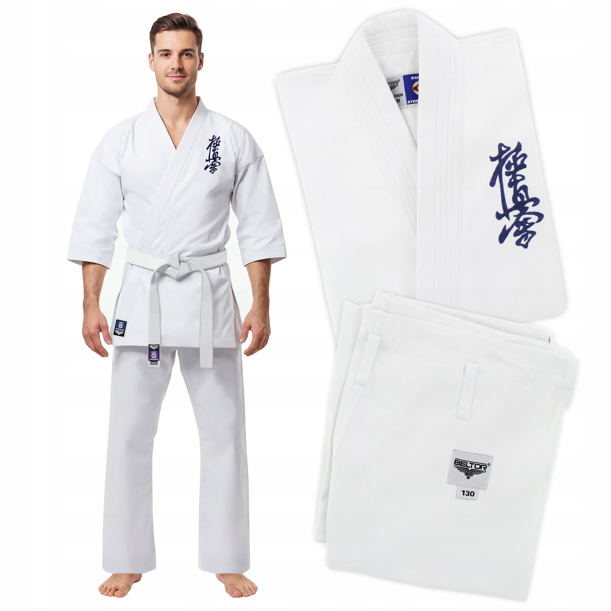 Beltor Kimono Karate Kyokushinkai Karatega Senpai Premium Z Haftem 150cm