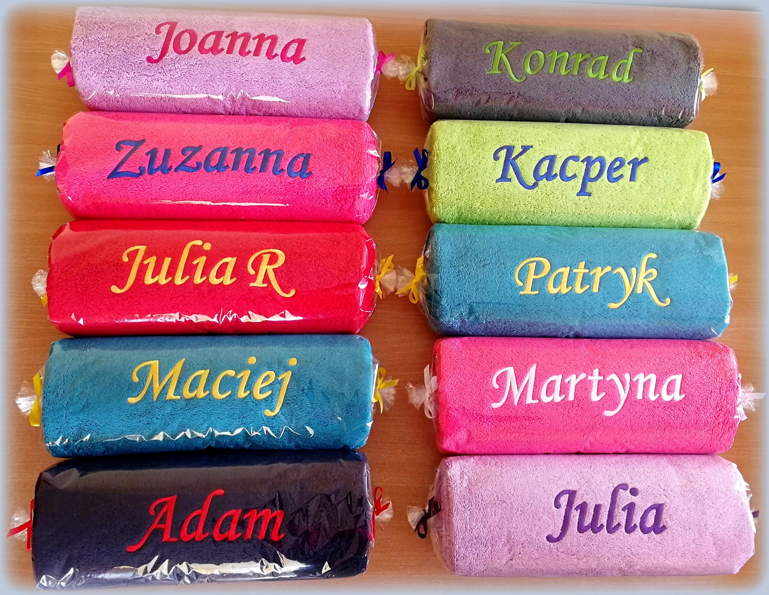 Ręczniki z HAFT napis IMIĘ prezent GWIAZDKA ŚWIĘTA Z dedykacją Tak