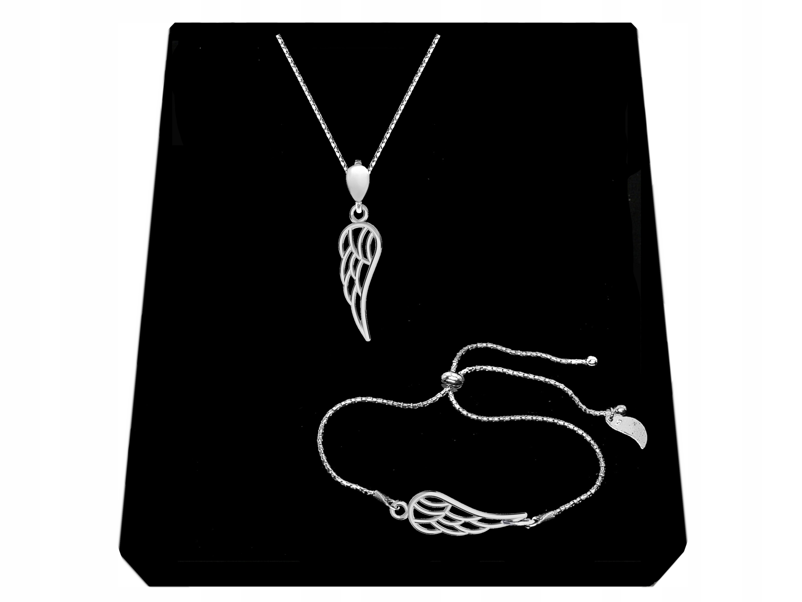 

Śliczny Srebrny Komplet Skrzydła Anioła srebro 925