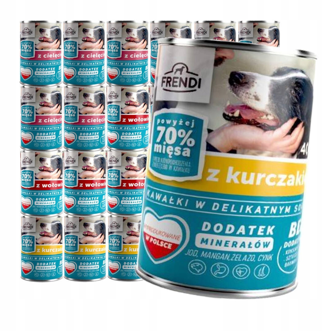 Levně Frendi Vlhké Krmivo pro psy Mix 24x400 g v omáčce Kuřecí maso Telecí maso