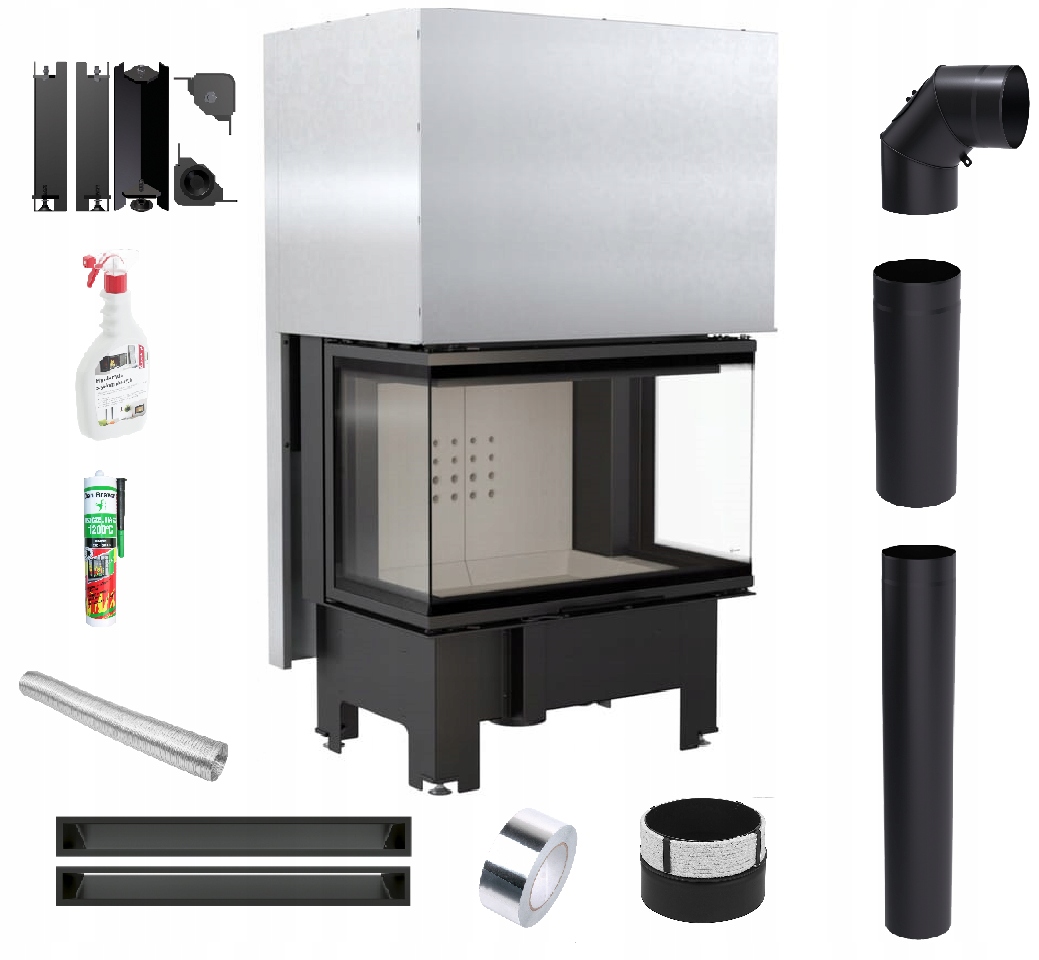 Kominek Vložka 3 skla Nbc 10 800X400 gilotiny Set