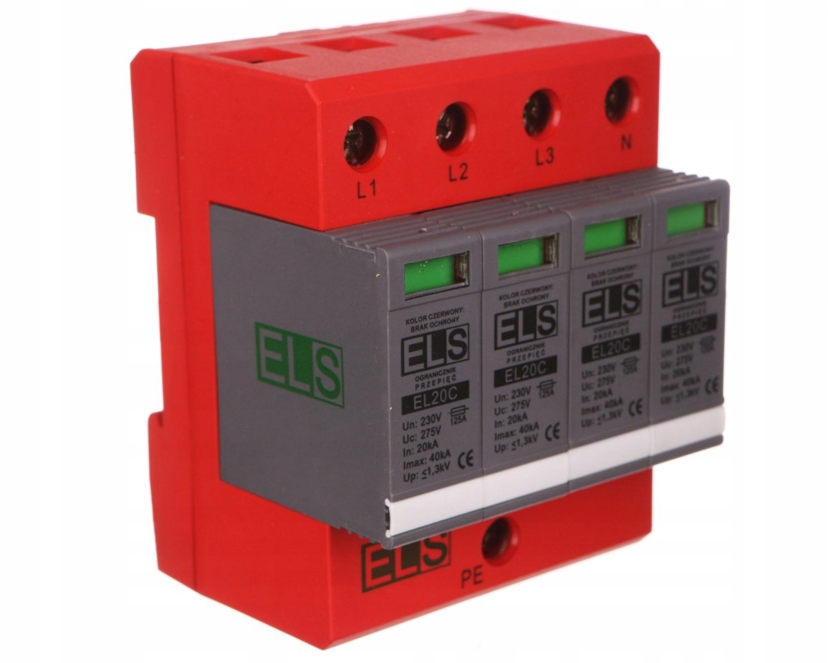 Ogranicznik przepięć C Typ 2 4P 275V 40kA 1,3kV EL20C 4P