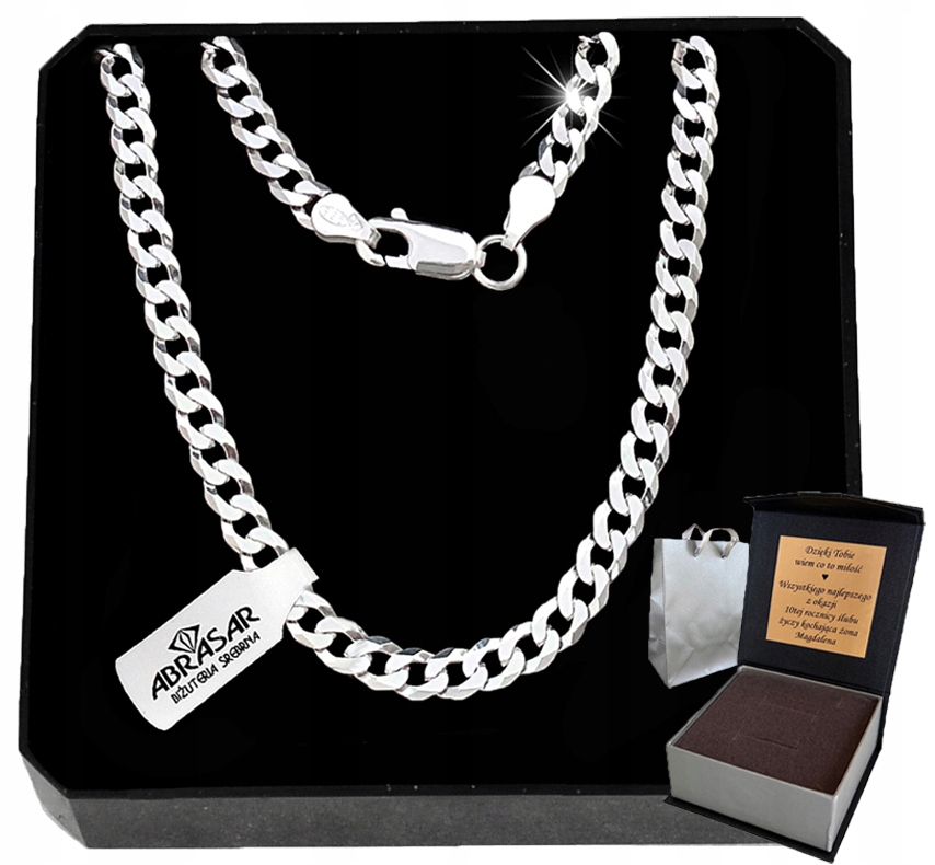 

Srebrny Męski Łańcuszek Pancerka 4.5mm 60cm Srebro