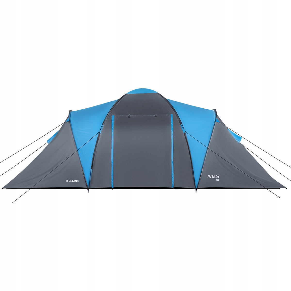 Namiot 4 Osobowy Turystyczny 2x 180x200cm Nils Camp NC6031 Highland Szary