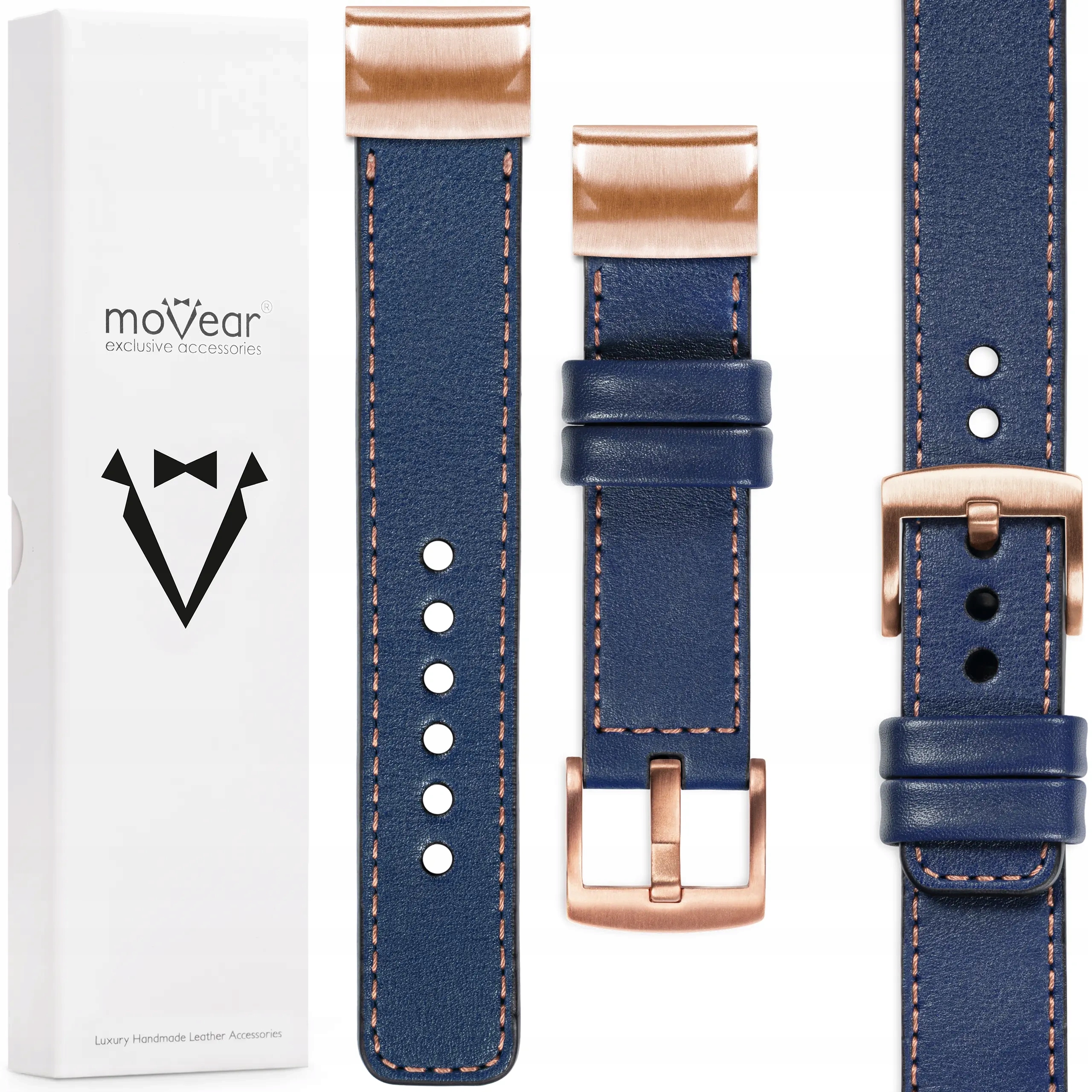 Pásek pro Garmin QuickFit 20 Fenix 8s 7s 6s prémiový kožený, ručně vyrobený Movear