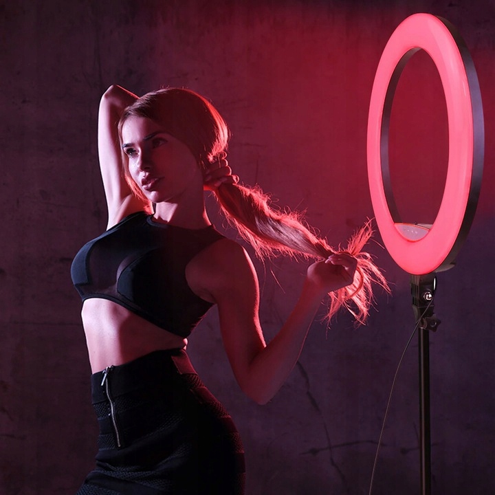 LAMPA LED PIERŚCIENIOWA KOLOROWA STATYW 210 CM Rodzaj gwintu zintegrowane źródło LED