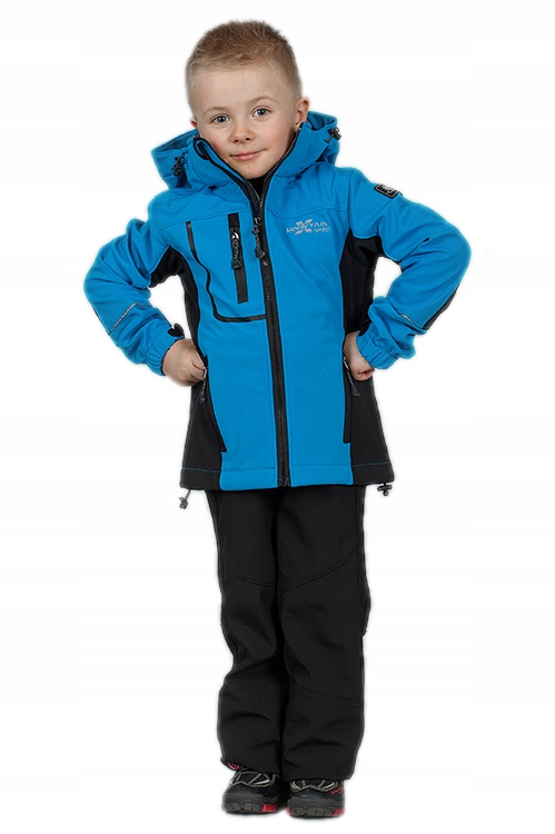 Kurtka dziecięca z odpinanym kapturem softshell Outdoor rozmiar 140-146