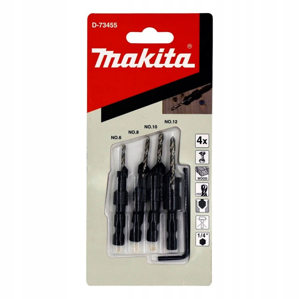 

Makita D-73455 Wiertła Do Drewna Z Pogłębiaczem