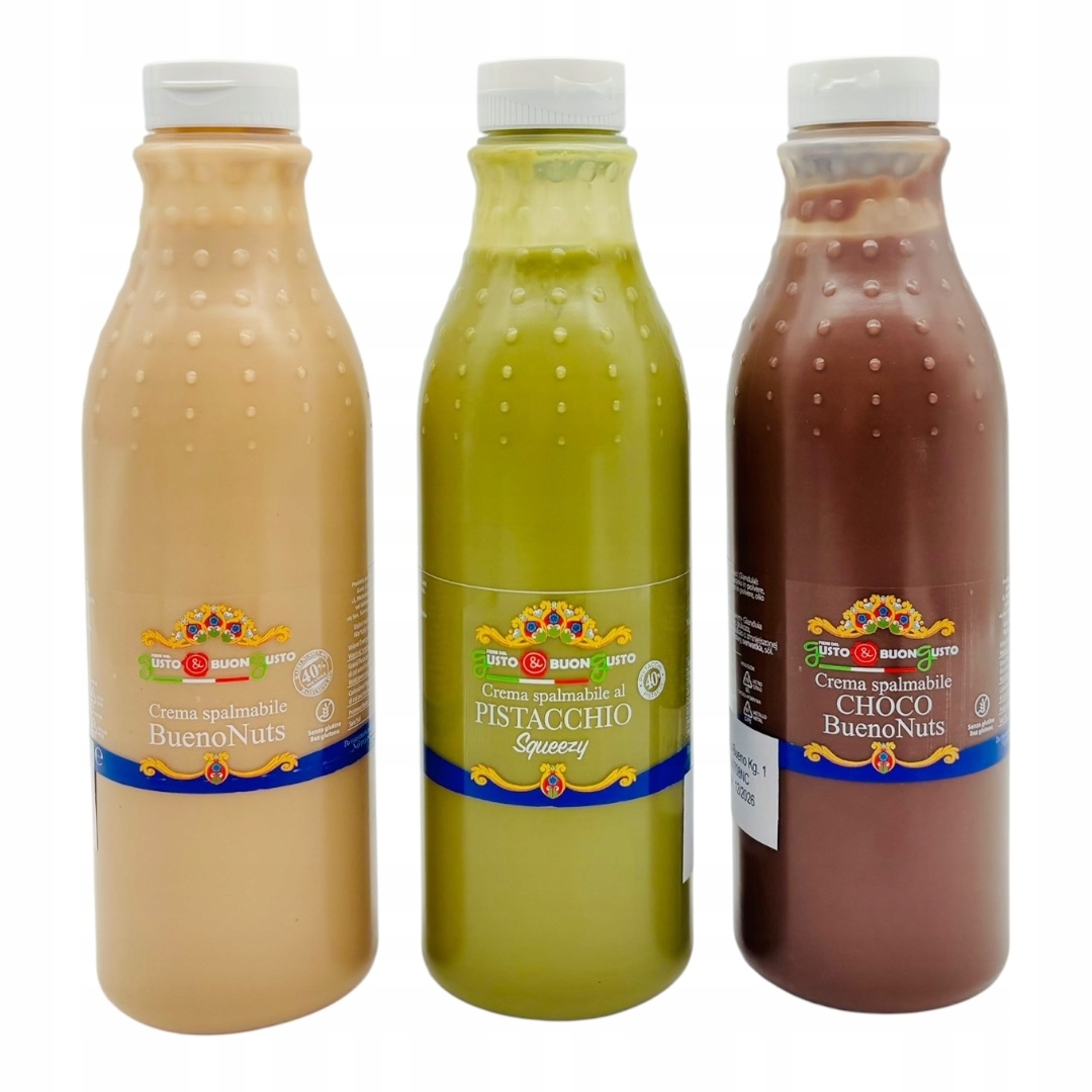 Levně Sada 3 x Ořechových krémů Squeezy 1 kg Mix Přímo z Itálie!