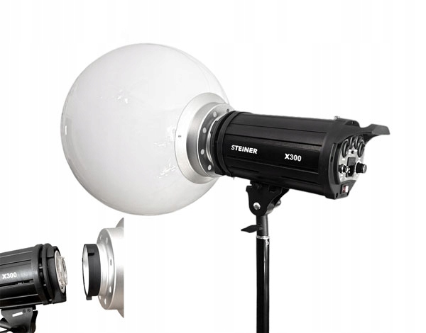 Klosz Kula Difuzér 360° 40 cm pro Bleskové Lampy Bowens Do Godox Quadralite