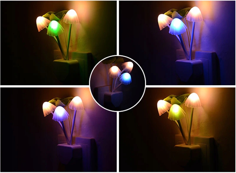 LAMPKA NOCNA LED KOLOROWA CZUJNIK ZMIERZCHU GRZYB Marka inna marka