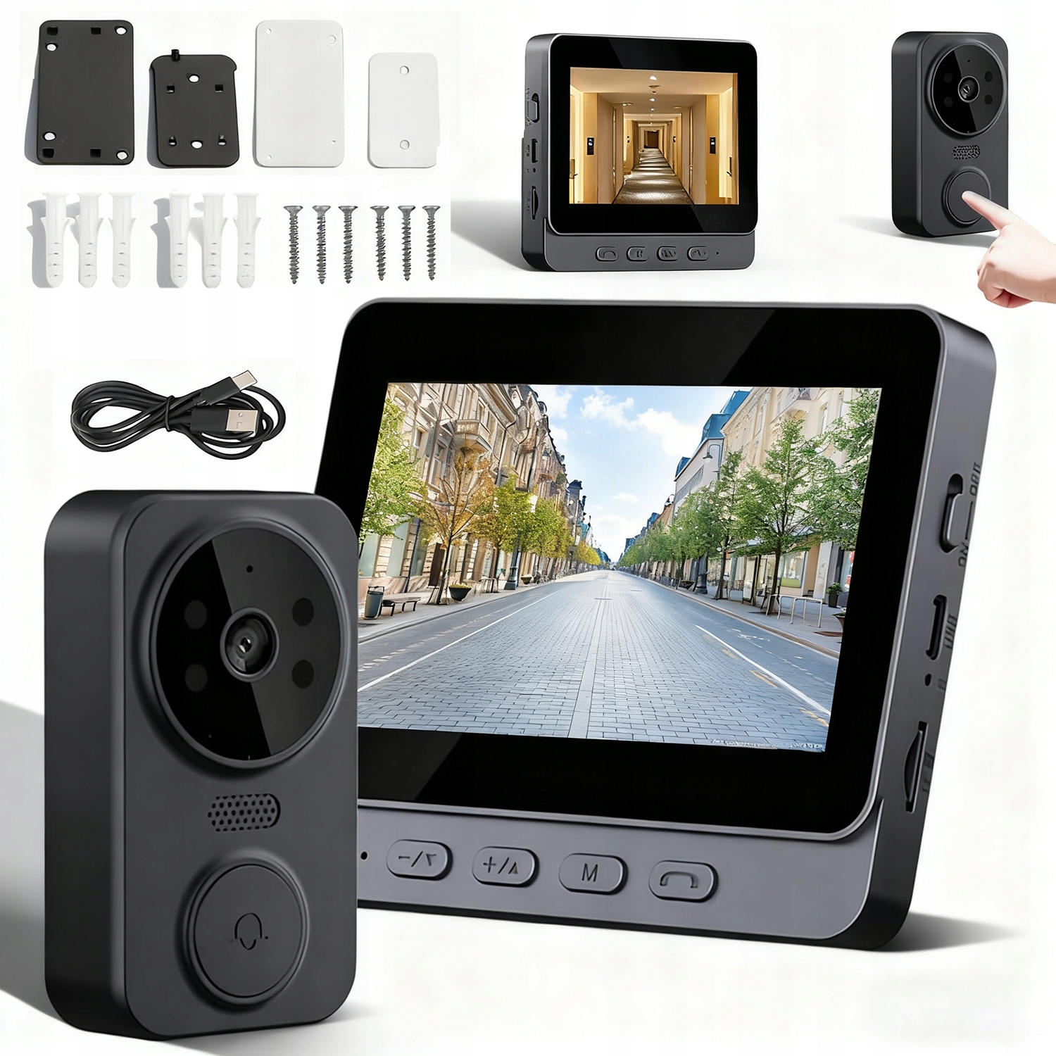 Videotelefon 4,3 Palců Ips Hd Noční Vidění Oboustranná Konverzace 2,4 G