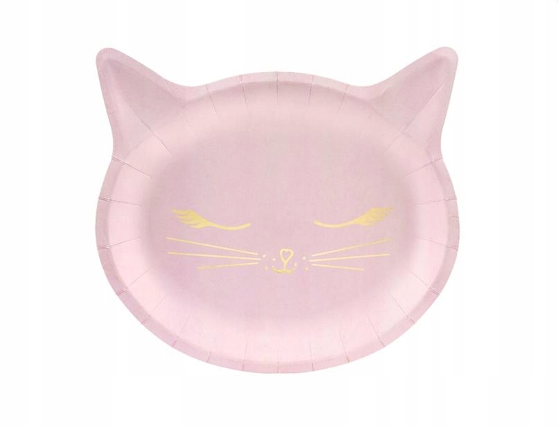 TALERZYKI papier TALERZYK RÓŻOWE KOTKI