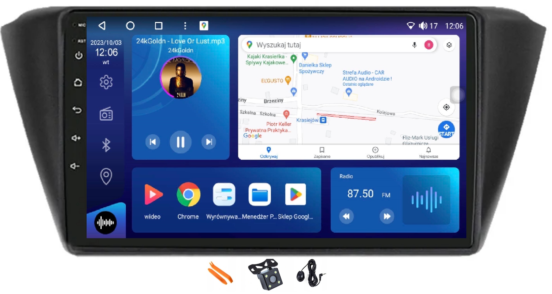 Rádio Android Navigácia Qled Carplay Lte 64GB Gps Dsp Škoda Fabia 315-19
