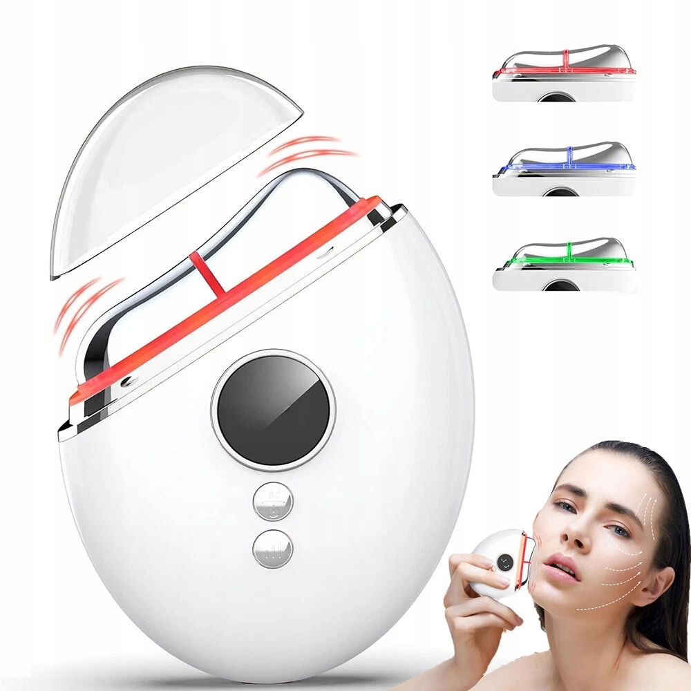 Přístroj Pro Masáž Obličeje Ems Gua Sha Led Světelná Terapie 3 Režimy