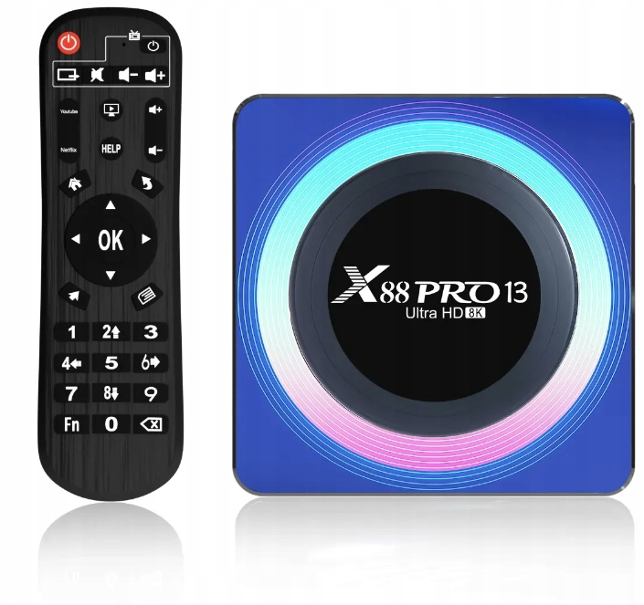 X88 PRO 13 SMART TV BOX 8K ANDROID 13 WIFI6 5GHz BT 5.0 HDR10+ 4/64GB Stan opakowania oryginalne