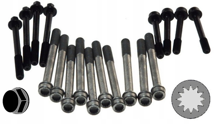 ŚRUBY GŁOWICY ALFA ROMEO VM CHRYSLER JEEP 2.5 TD V