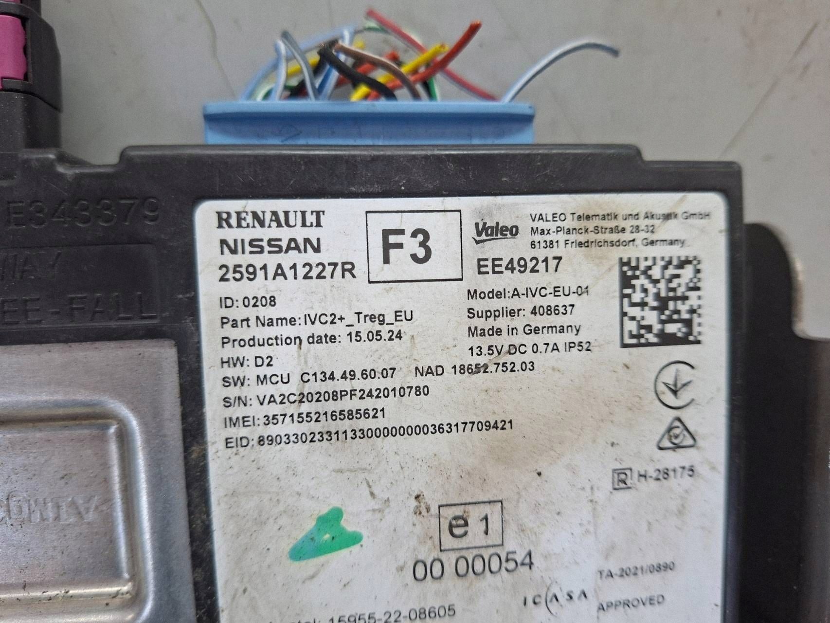 module control unit TELEMETIC 2591A1227R RENAULT DACIA