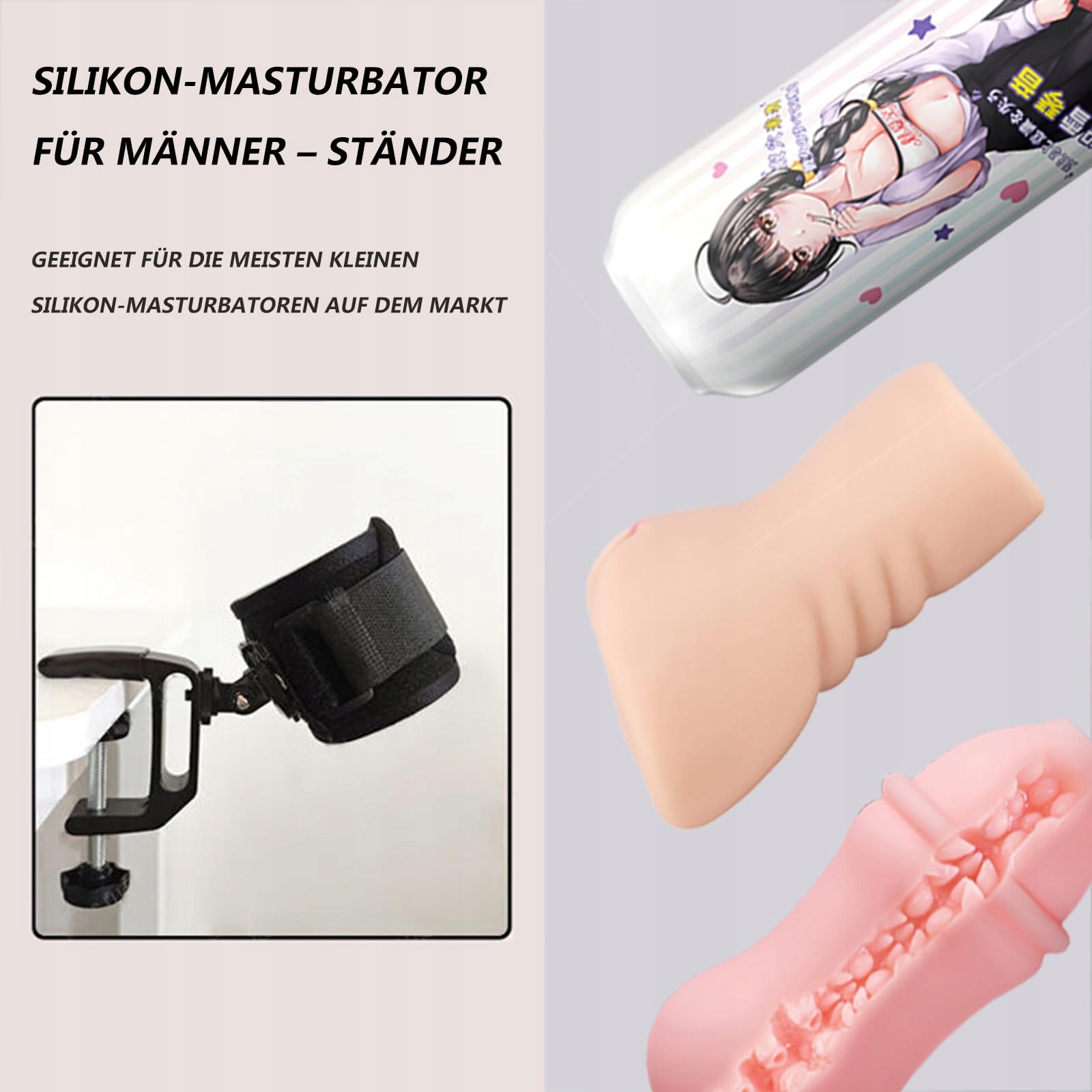 HANDS FREE Uchwyt Do Masturbatora Stojak Na Zabawki Erotyczne Dla Mężczyzn — miniatura 5