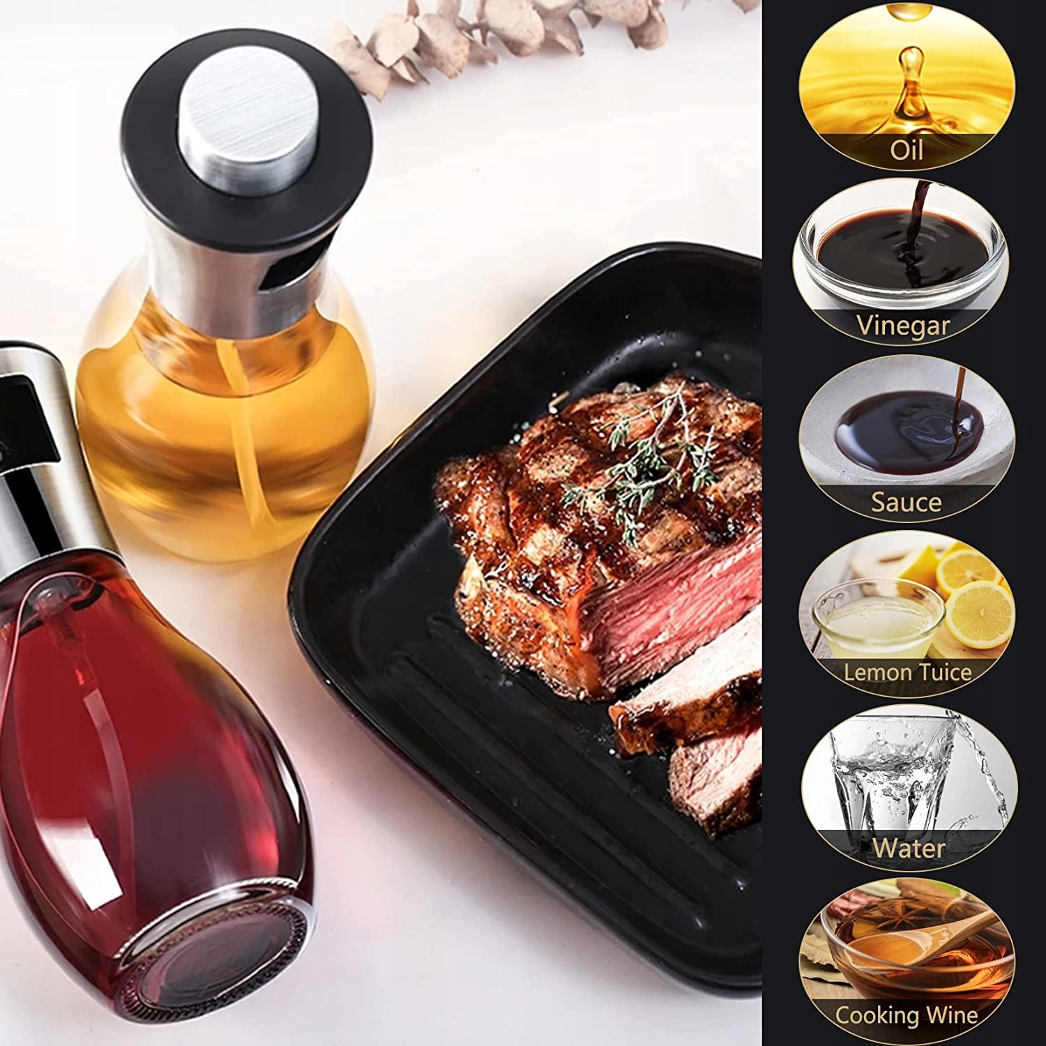 SPRYSKIWACZ DO OLEJU OLIWY OCTU DOZOWNIK W SPRAYU Rodzaj do produktów płynnych