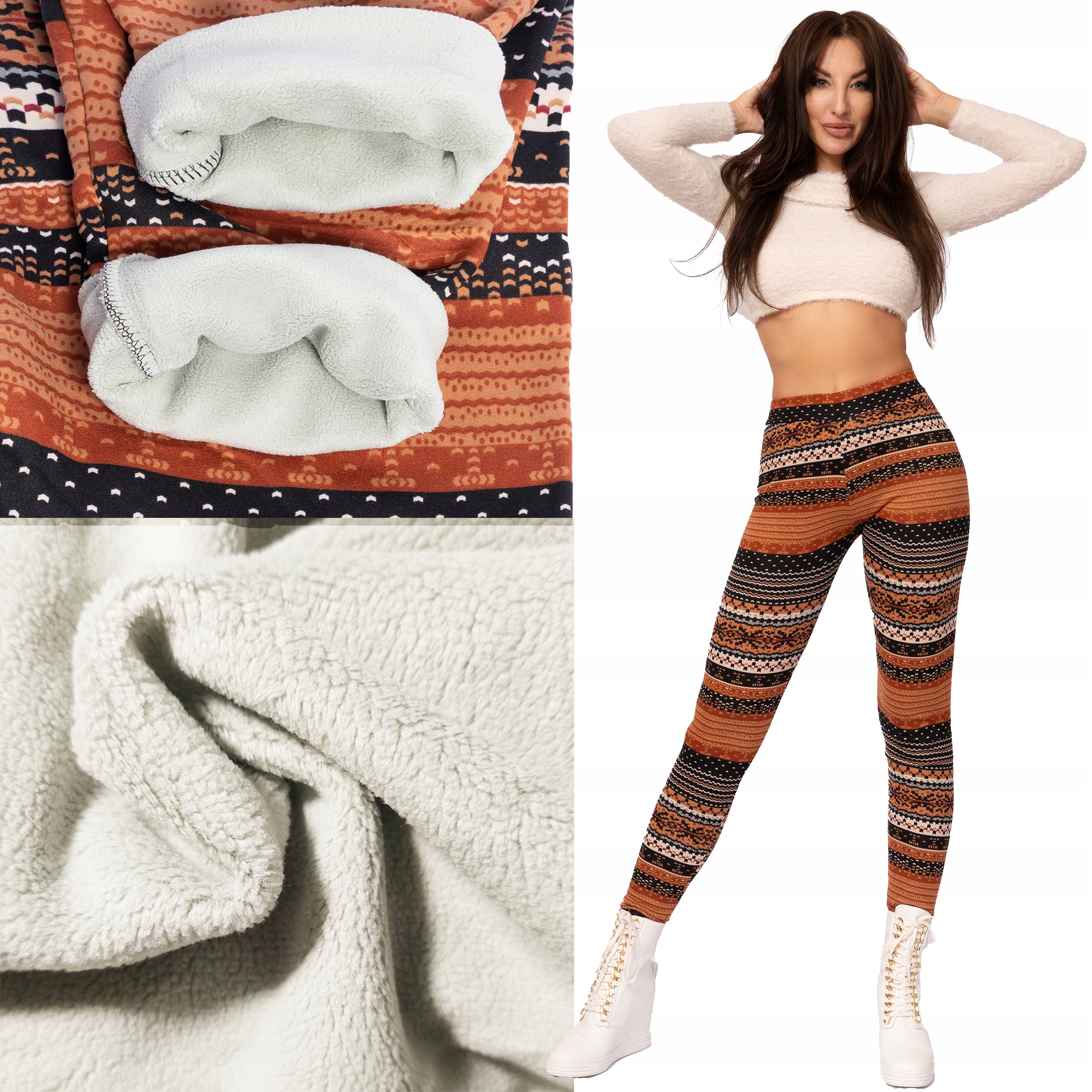 Medinova Legíny Legíny kalhoty Zateplené příjemnou Kožešinou termo Zimní boho