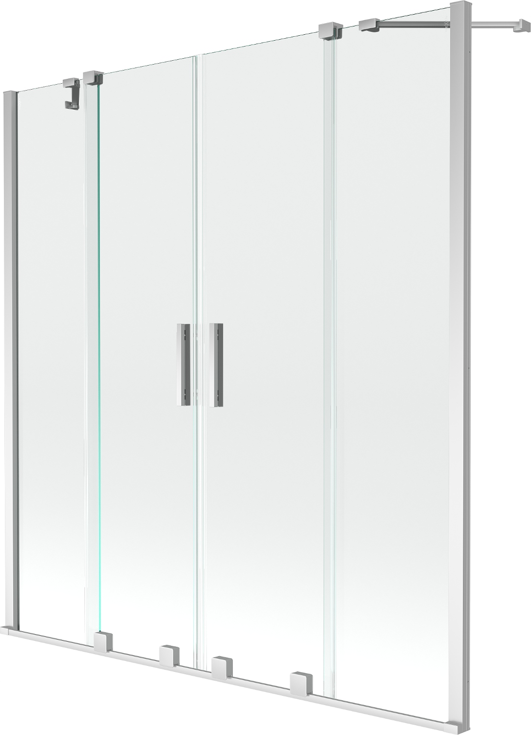 Mexen Velar Duo dvoukřídlý posuvný panel 150x150 cm, čiré sklo, chrom