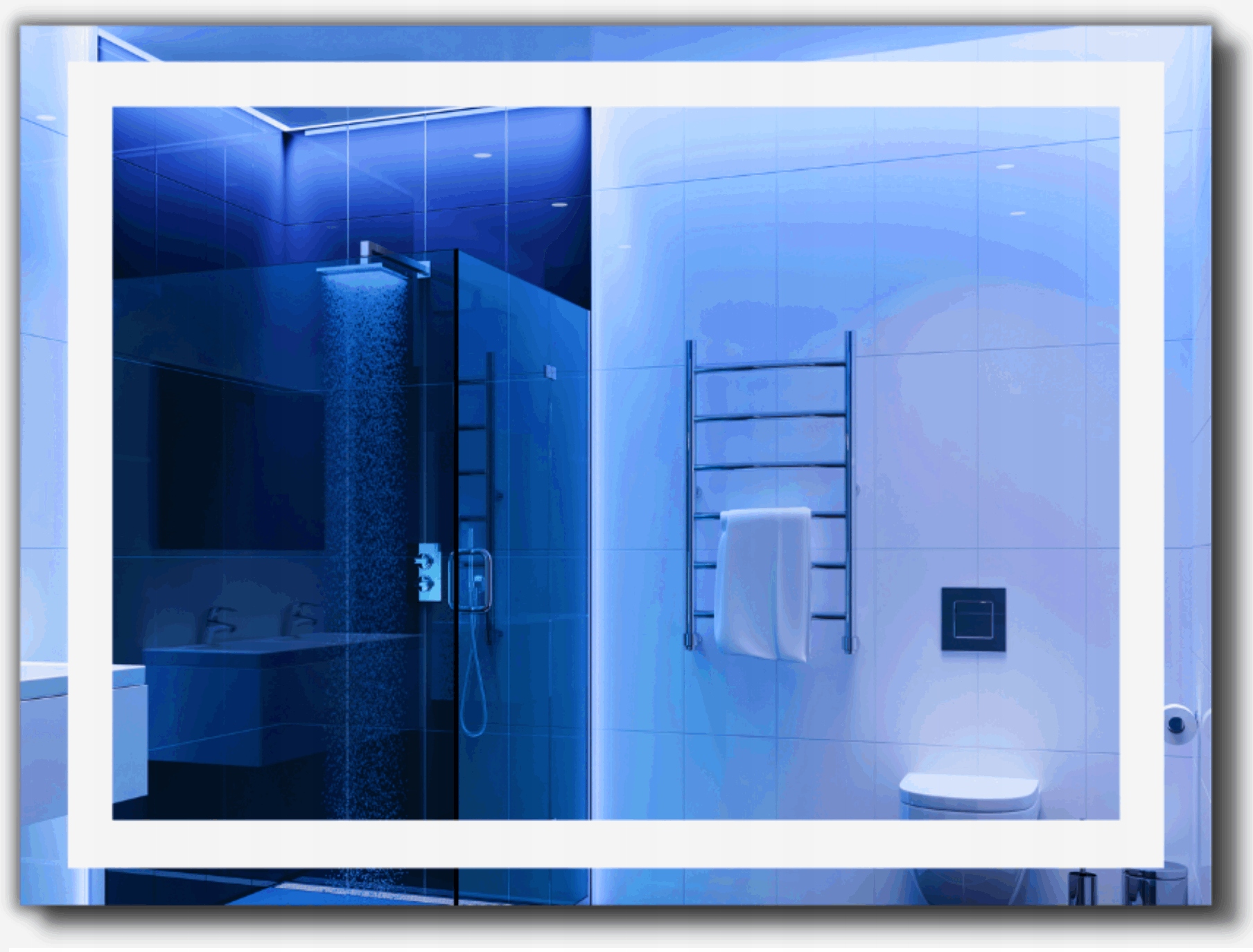 LUSTRO 85x60 cm PODŚWIETLANE LED ŁAZIENKOWE WZORY