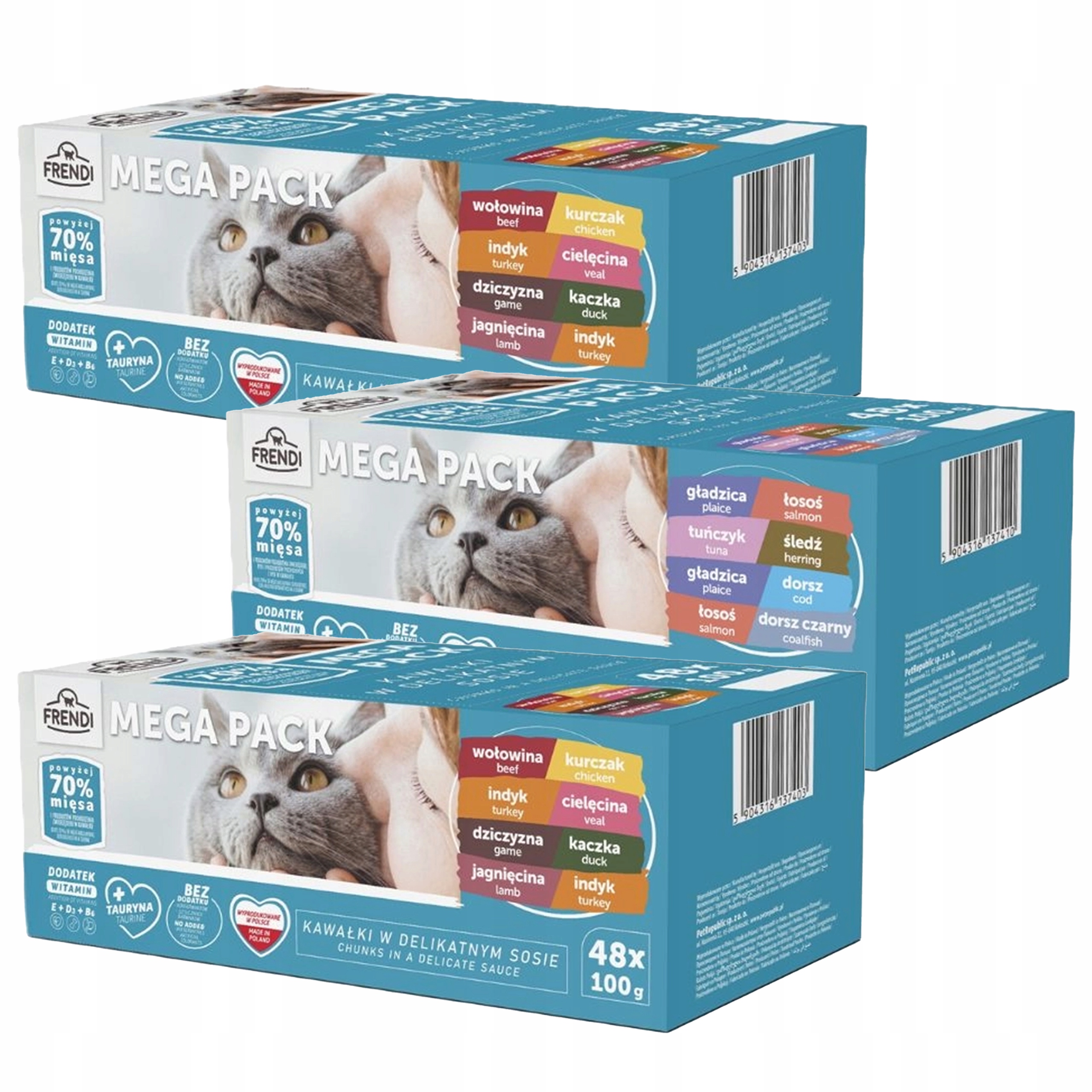 Levně Frendi kousky v omáčce krmivo mokré pro kočky mix chutí 144 x 100 g