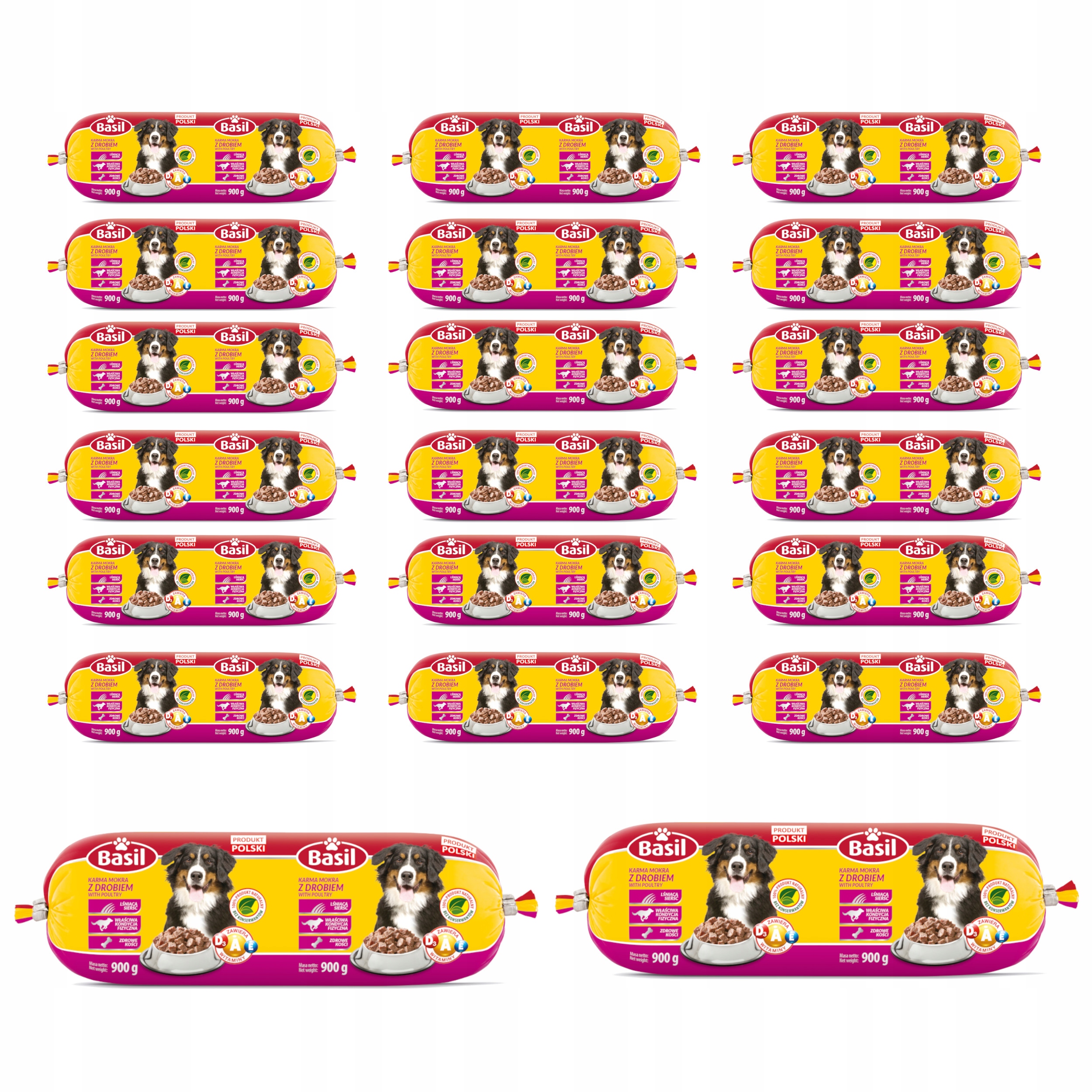 Levně 20 x Krmivo pro psy Tyčinka Basil s drůbežím masem 900 g