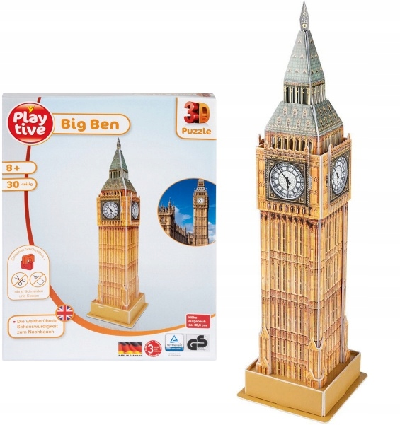 

Puzzle 3D Big Ben Londyn 38,5cm Playtive 30 elem.