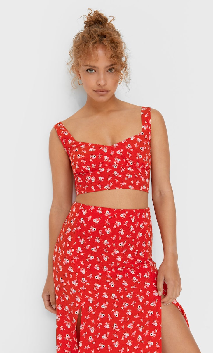 

Stradivarius_krótki Top W Kwiatki 6000151