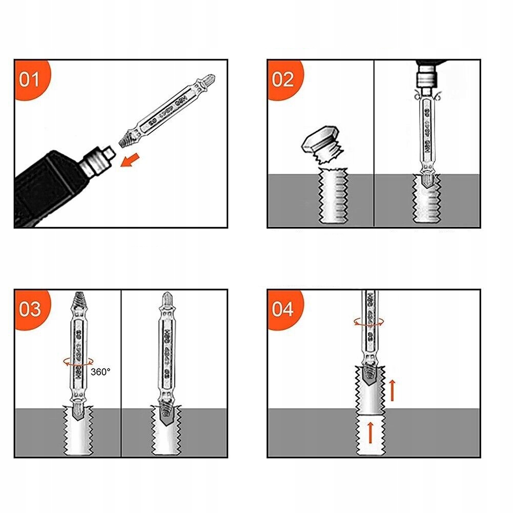 BITY DO WYKRĘCANIA ZERWANYCH WKRĘTÓW ŚRUB ZESTAW Stan opakowania oryginalne