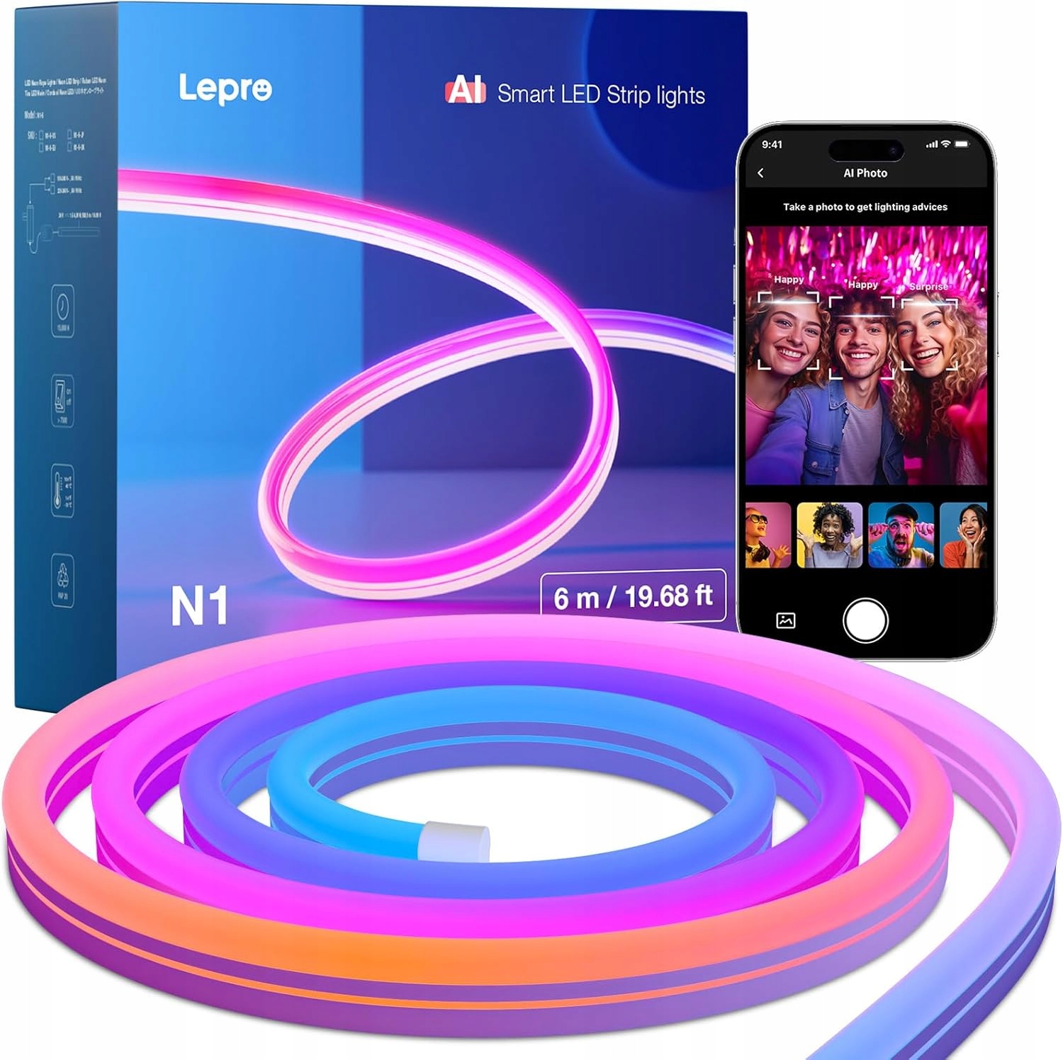 Lepro N1 Ai Smart Rainbow Neon Svetelná lišta 6M Led inteligentná páska