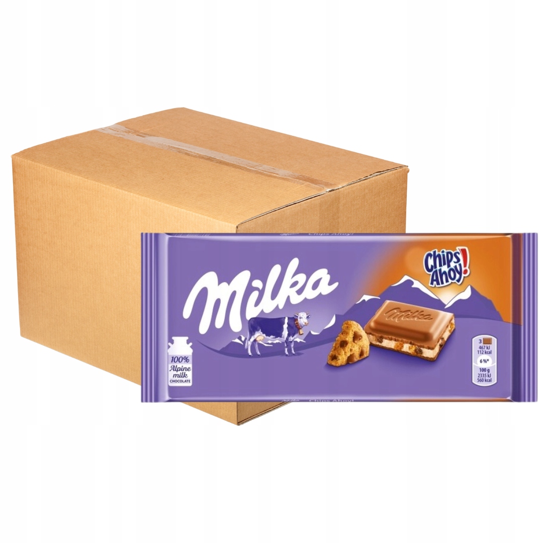 Levně Milka Čokoláda s náplní rozdrcené kousky sušenek 100 g x 22 ks