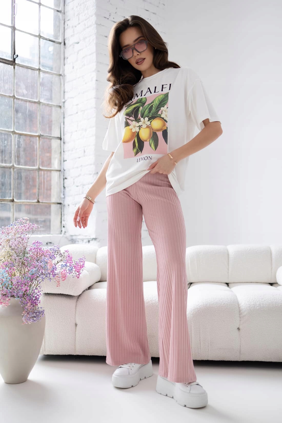 tričko lola fashion citron bílá, univerzální velikost