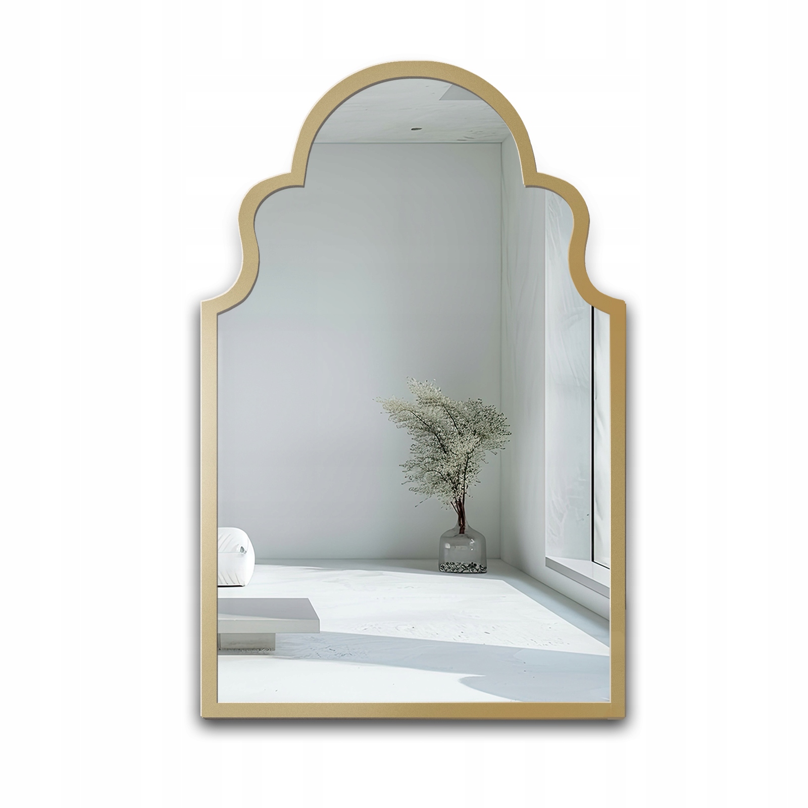 Zrcadlo v retro stylu ve zlatém rámu Mdf 100x160