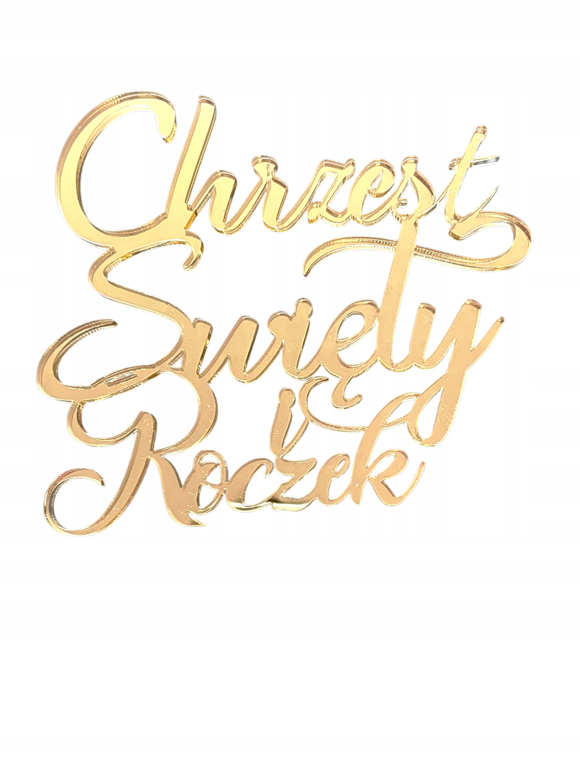 

Topper Na Bok tortu Chrzest Swiety Roczek złoty