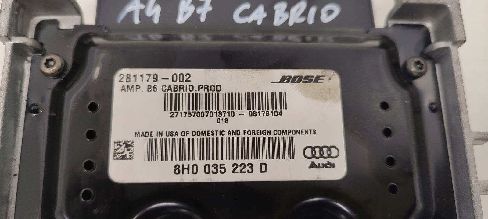 amplifier Audi A4 B7 Cabrio 2,0 TDI