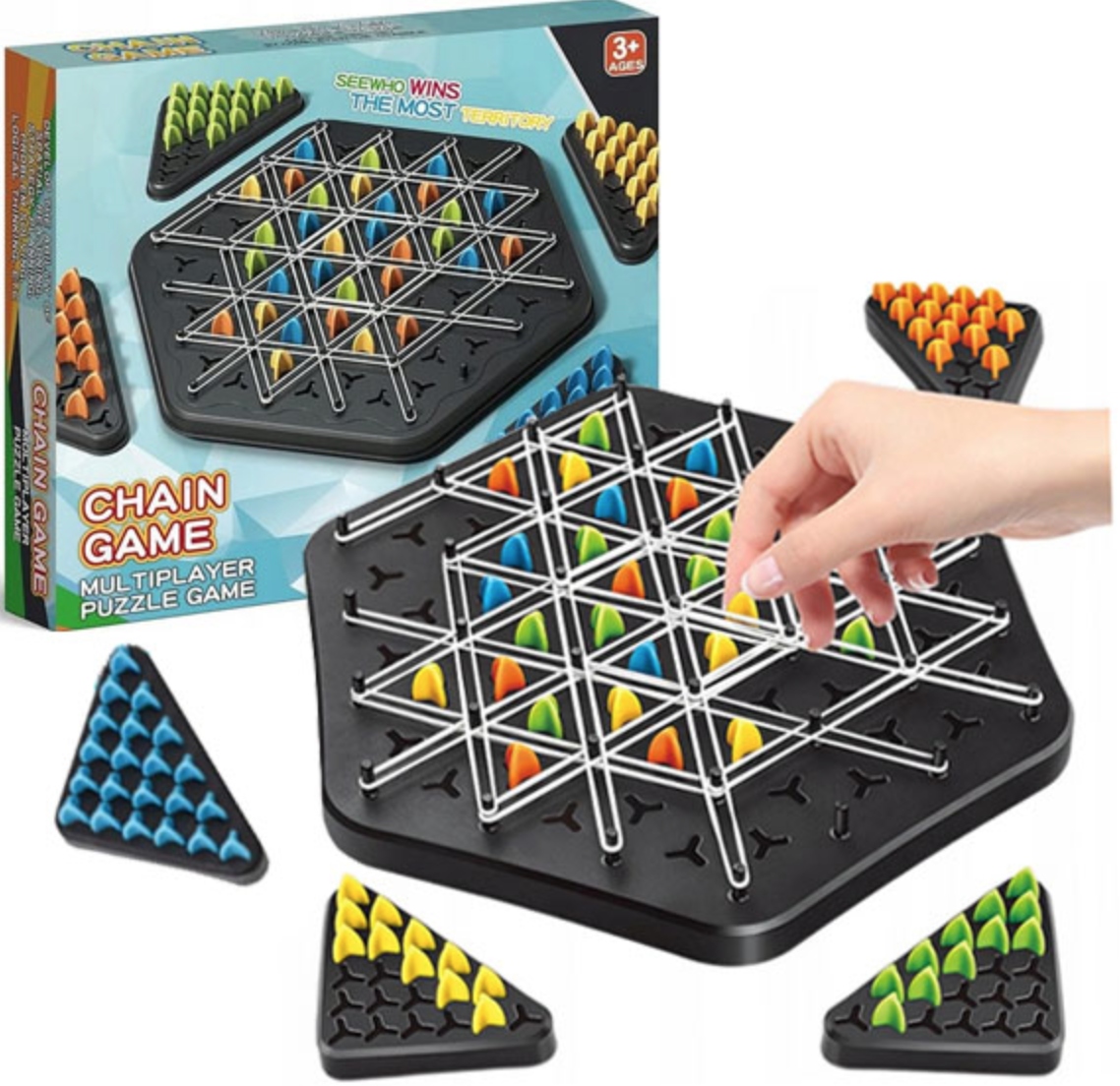 Triggle Gra W Trójkąty Logiczna Trójkątne Szachy Chain Game Rodzinna 3+