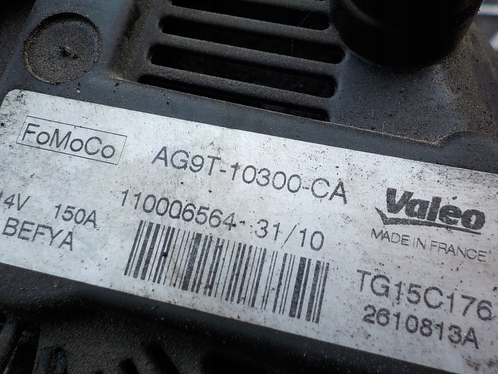 FORD C-MAX 2.0 TDCI alternator AG9T-10300-CA