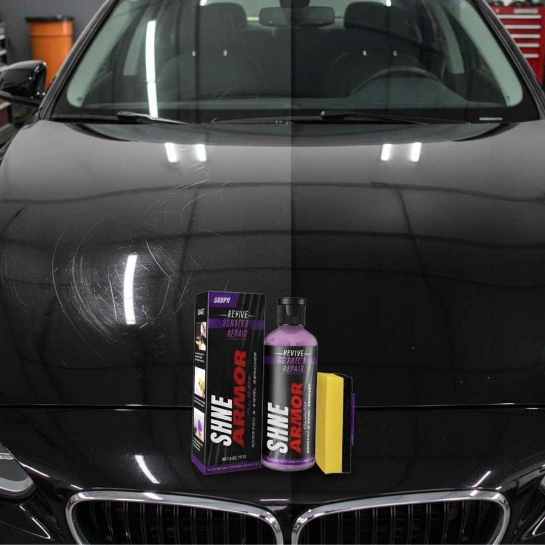 ZESTAW PREPARAT DO USUWANIA RYS Z LAKIERU + GABKA + MIKROFIBRA - ARMOR NANO Pojemność 122 ml