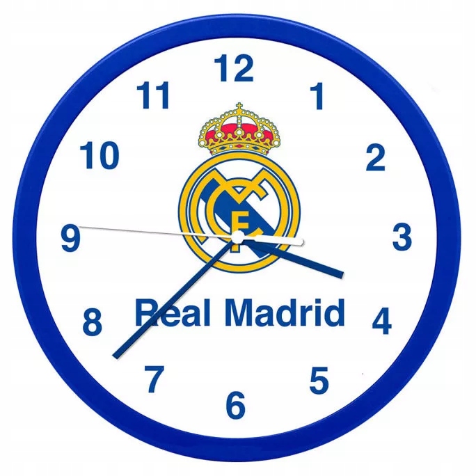 Real Madryt Zegar Ścienny 25 cm Wzkazówkowy Laliga Kibic