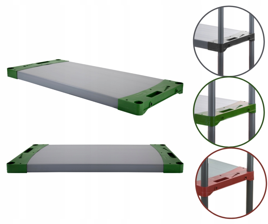 Półka do regału plastikowego Tytan 70x46 półka do regału Zielone Boki