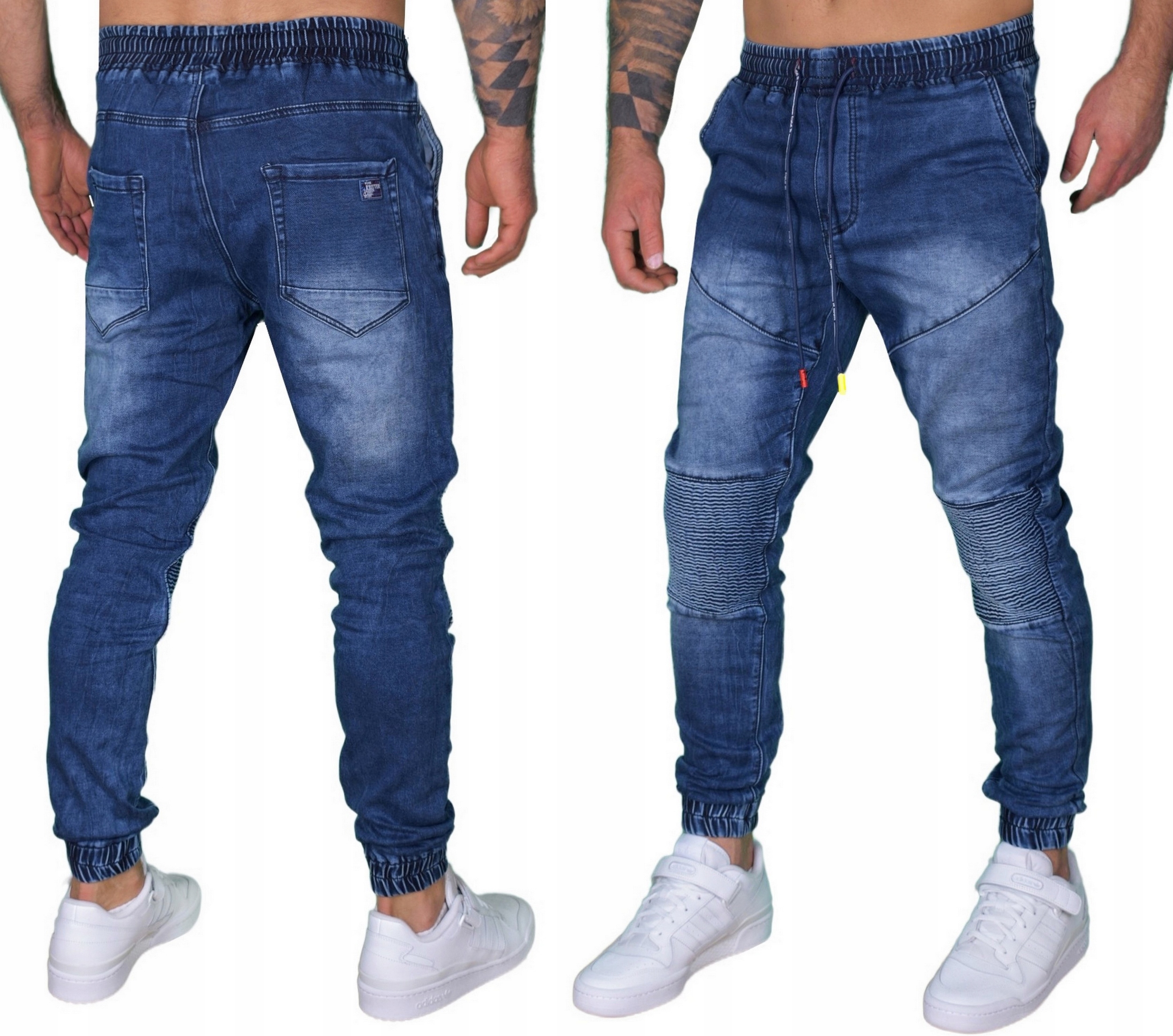 Joggery Męskie Spodnie Jeansowe Elastyczne