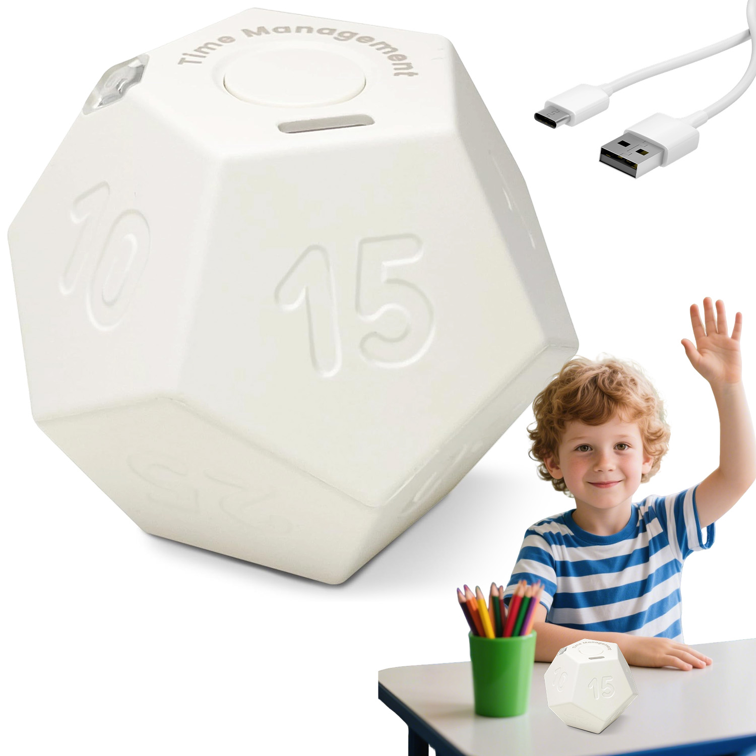 Kuchyňská Minutka Pomodoro Dvanáctistěnná Kancelářský Časovač 3 Režimy Alarmu