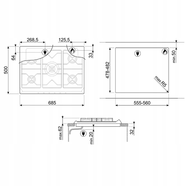 Smeg SR275XGH2 Kod producenta SR275XGH2