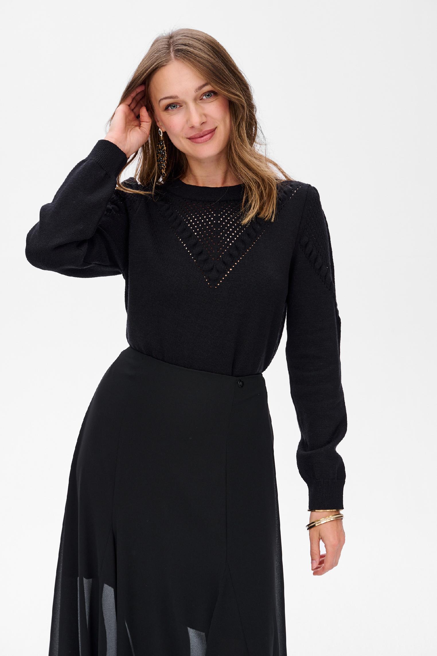 Dámský svetr s dlouhým rukávem Damira blue shadow, černý, vel.